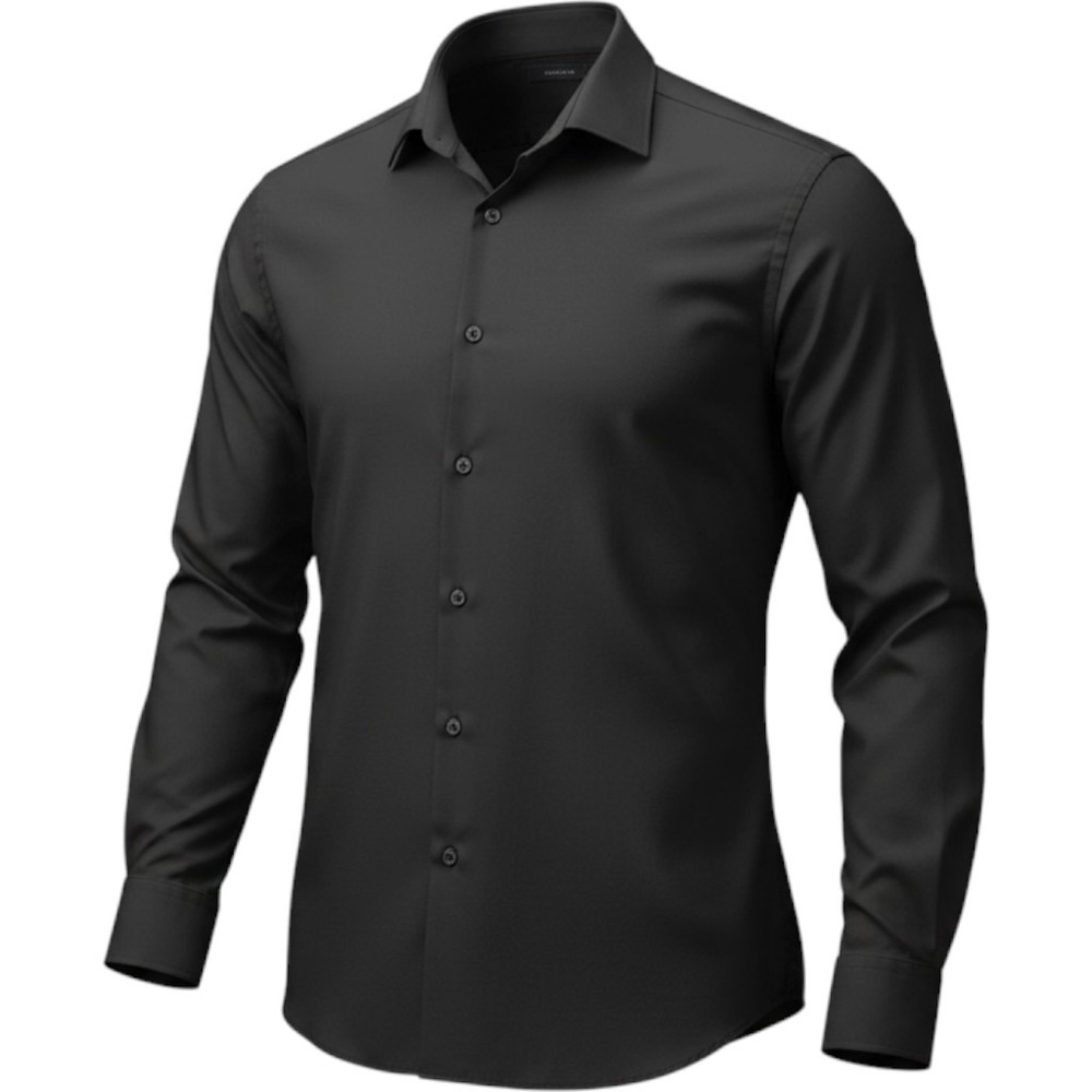 Indochino Shirt Mens XL Black Cotton Long Slv Tailored Fit Office Formal Modern